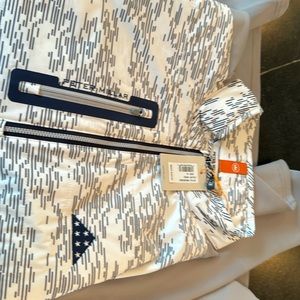 Peter Miller 1/4 zip XL white with grey and dark blue
